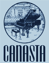 Light blue piano Canasta t-shirt